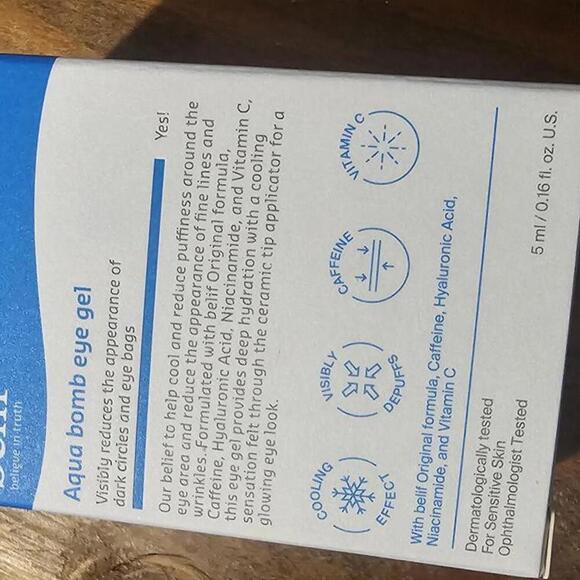 belif Aqua Bomb Eye Gel - 5ml, Hydrating Treatment for Dark Circles - Picture 2 of 2